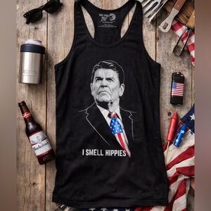 Ann Arbor T-Shirt Co Reagan “I Smell Hippies” Tank Top Men’s 2XL Graphic Tee